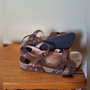 SOFFT Brown Strappy Sandals with Buckle Size 8